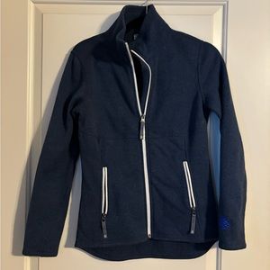 STIO || women's navy zip up jacket, size x small